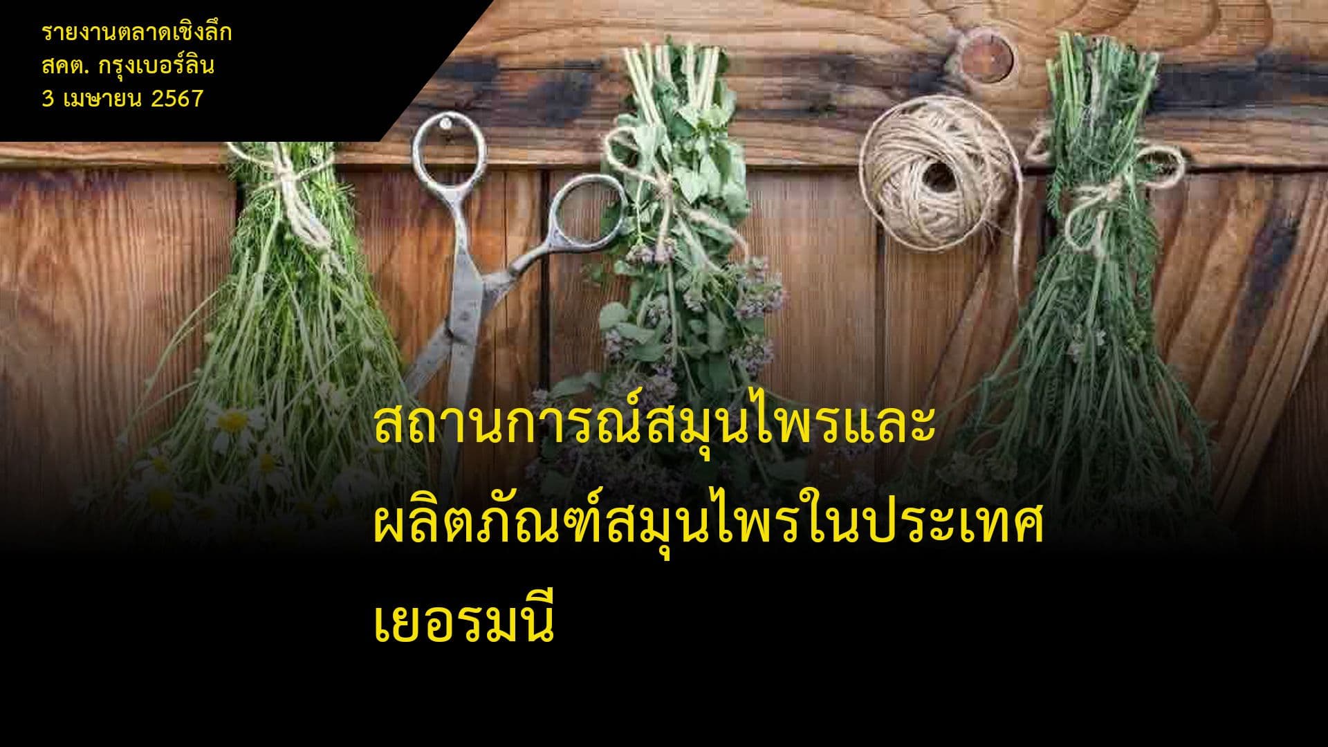สถานการณ์สมุนไพรและผลิตภัณฑ์สมุนไพรในประเทศเยอรมนี