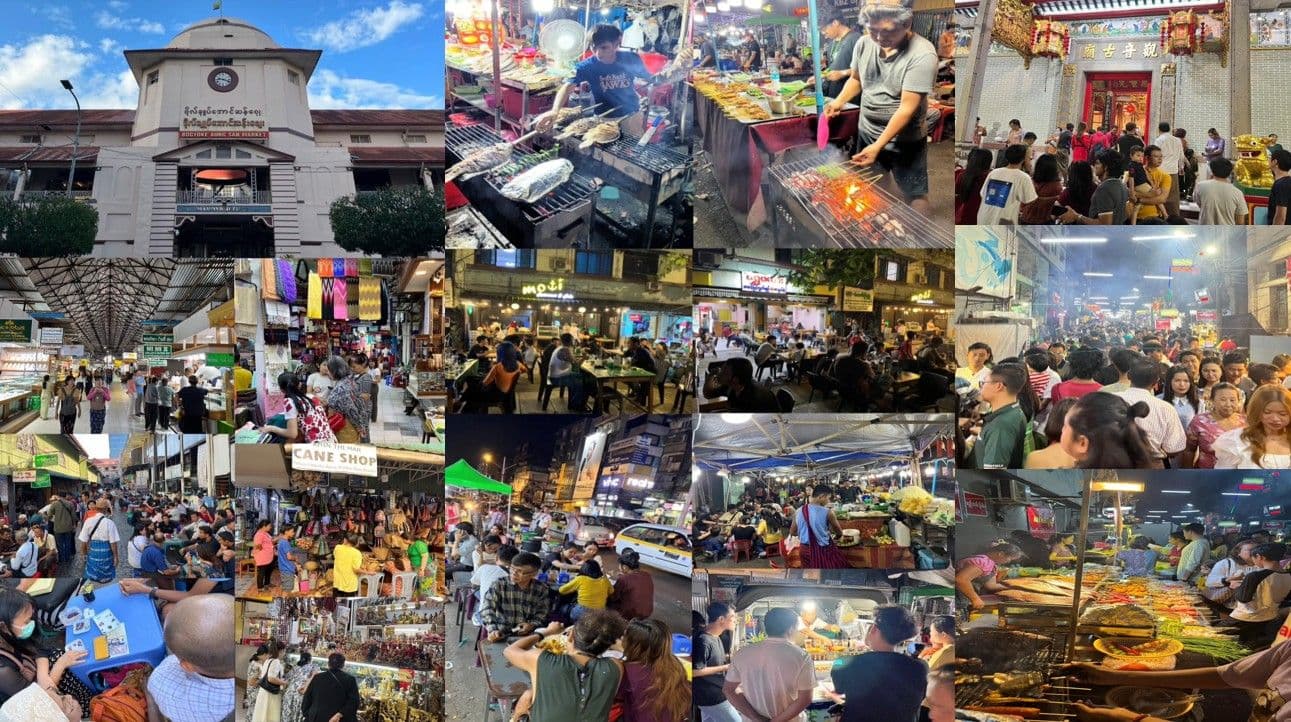 ตลาดเมียนมาคึกคัก ผู้คนจับจ่ายใช้สอยหนาแน่นหลายพื้นที่