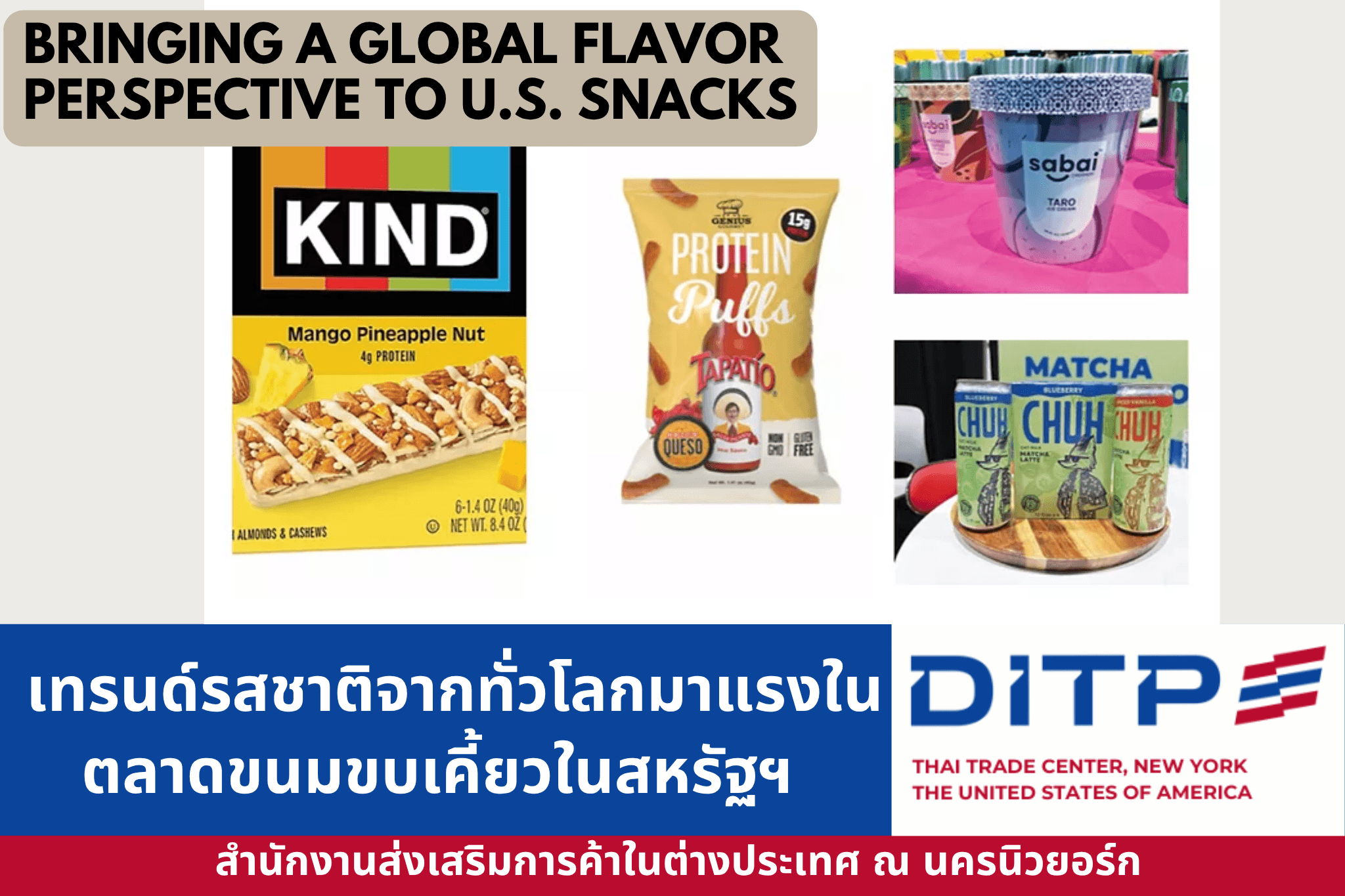 ตลาดขนมขบเคี้ยวในสหรัฐฯ ปรับเปลี่ยนจากของว่างสู่ “ประสบการณ์ด้านรสชาติจากทั่วโลก”