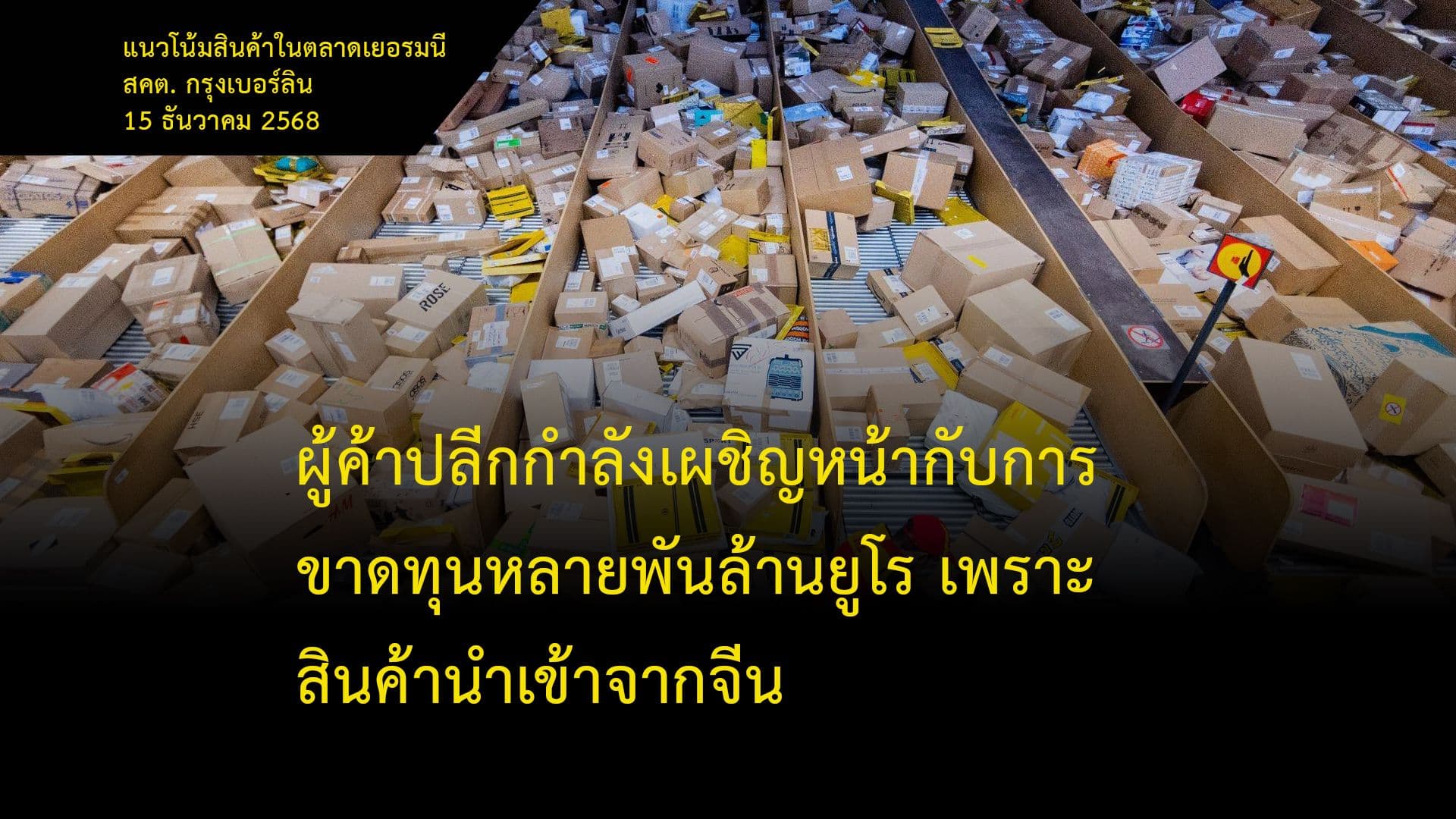 ผู้ค้าปลีกกำลังเผชิญหน้ากับการขาดทุนหลายพันล้านยูโร เพราะสินค้านำเข้าจากจีน