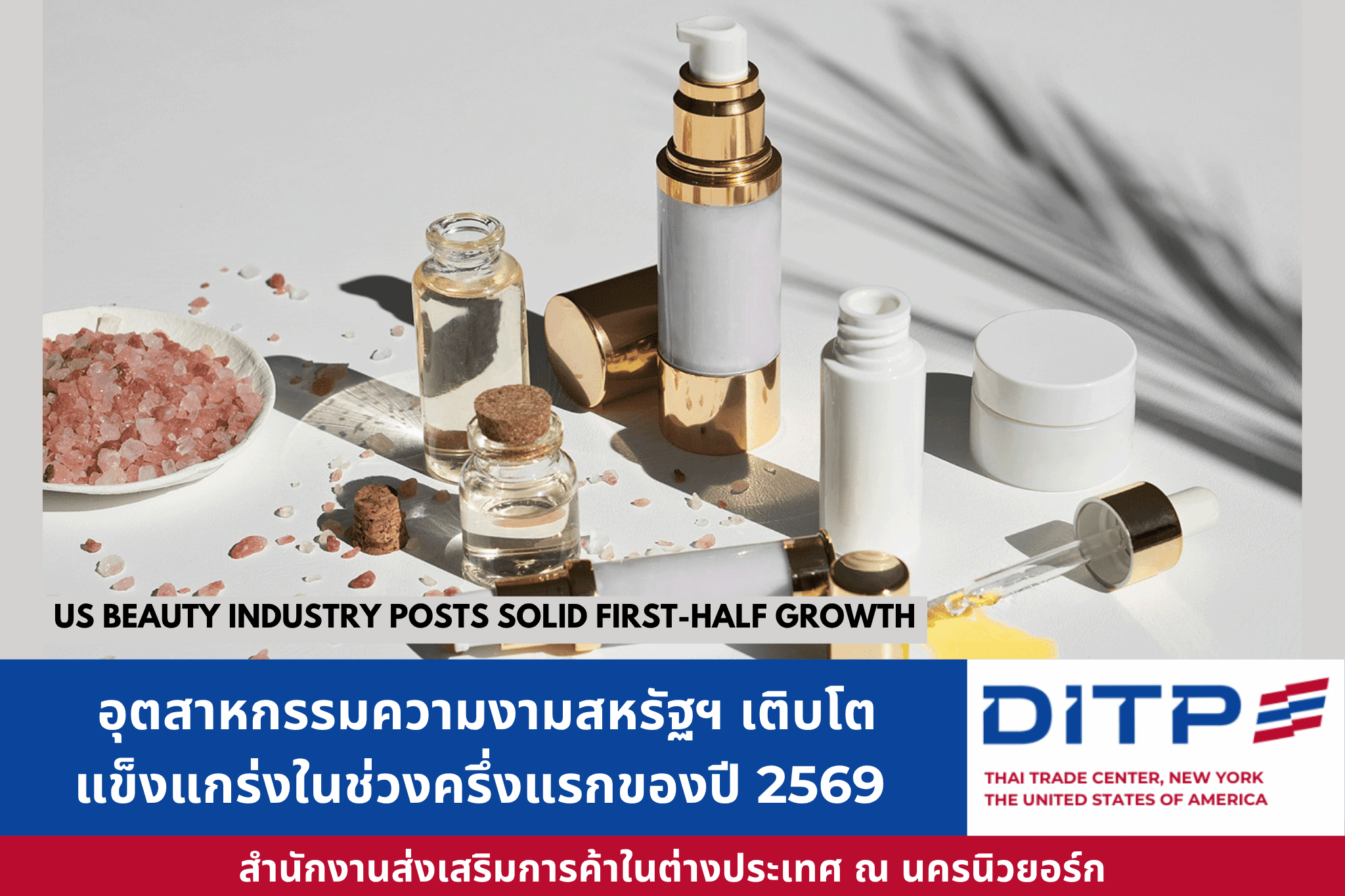 อุตสาหกรรมความงามสหรัฐฯ เติบโตแข็งแกร่งในช่วงครึ่งแรกของปี 2569