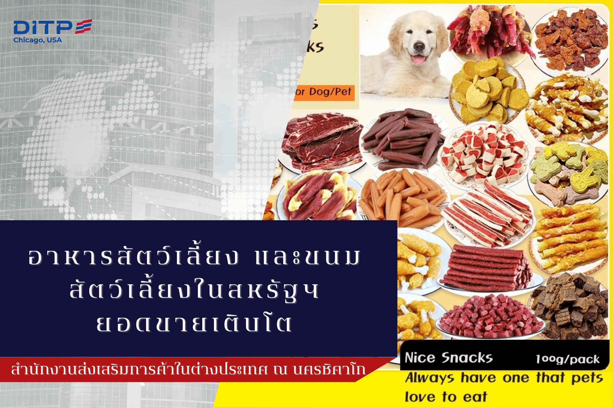 อาหารสัตว์เลี้ยง และขนมสัตว์เลี้ยงในสหรัฐฯ ยอดขายเติบโต