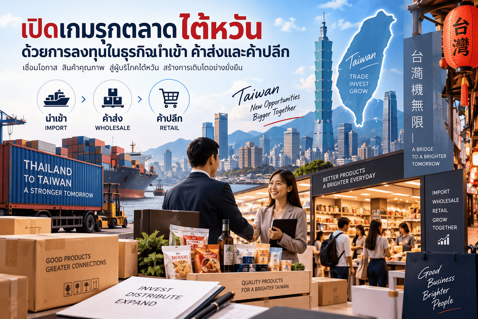 เปิดเกมรุกตลาดไต้หวันด้วยการลงทุนในธุรกิจนำเข้า ค้าส่งและค้าปลีก