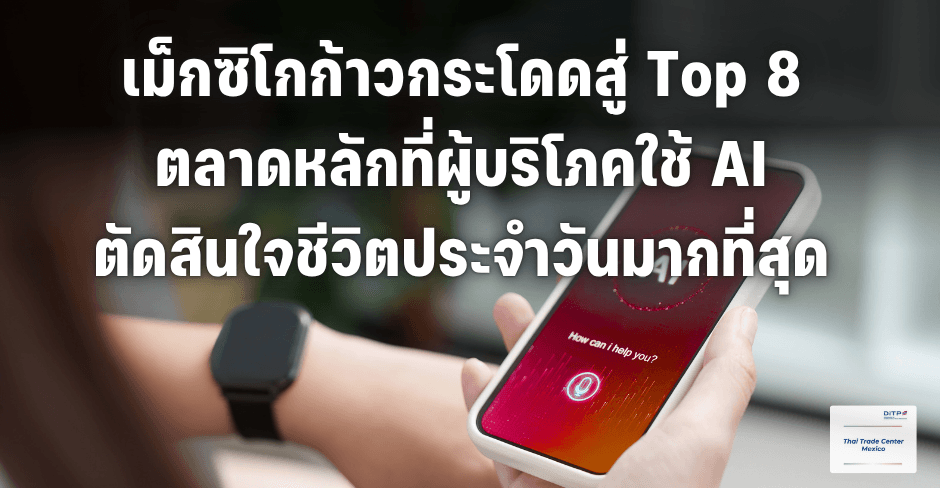 เม็กซิโกก้าวกระโดดสู่ Top 8 ตลาดหลักที่ผู้บริโภคใช้ AI ตัดสินใจชีวิตประจำวันมากที่สุด 