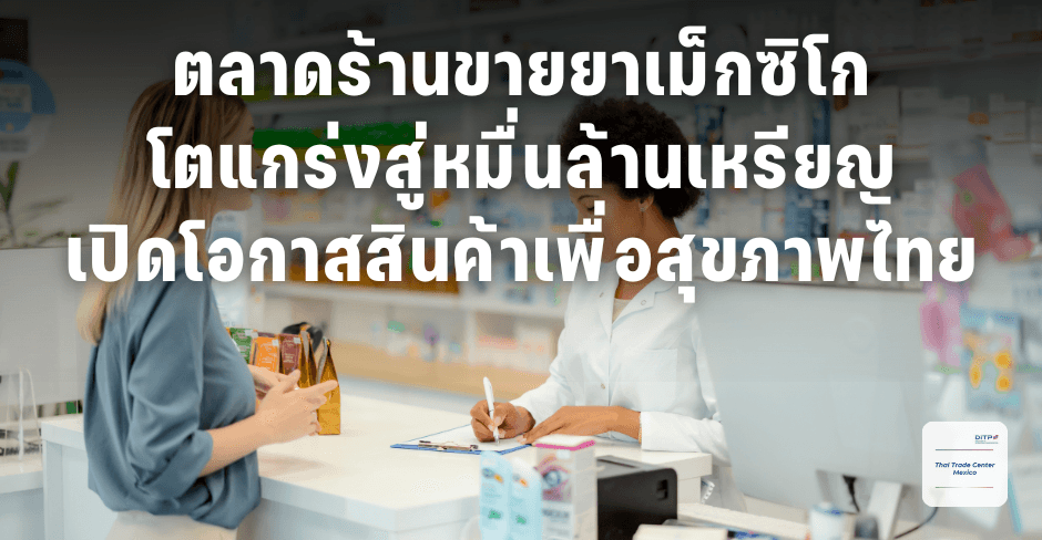 ตลาดร้านขายยาเม็กซิโกโตแกร่งสู่หมื่นล้านเหรียญ เปิดโอกาสสินค้าเพื่อสุขภาพไทย