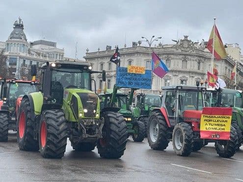 เกษตรกรและผู้เลี้ยงสัตว์สเปนประท้วงนโยบาย CAP และข้อตกลงการค้า EU-Mercosur