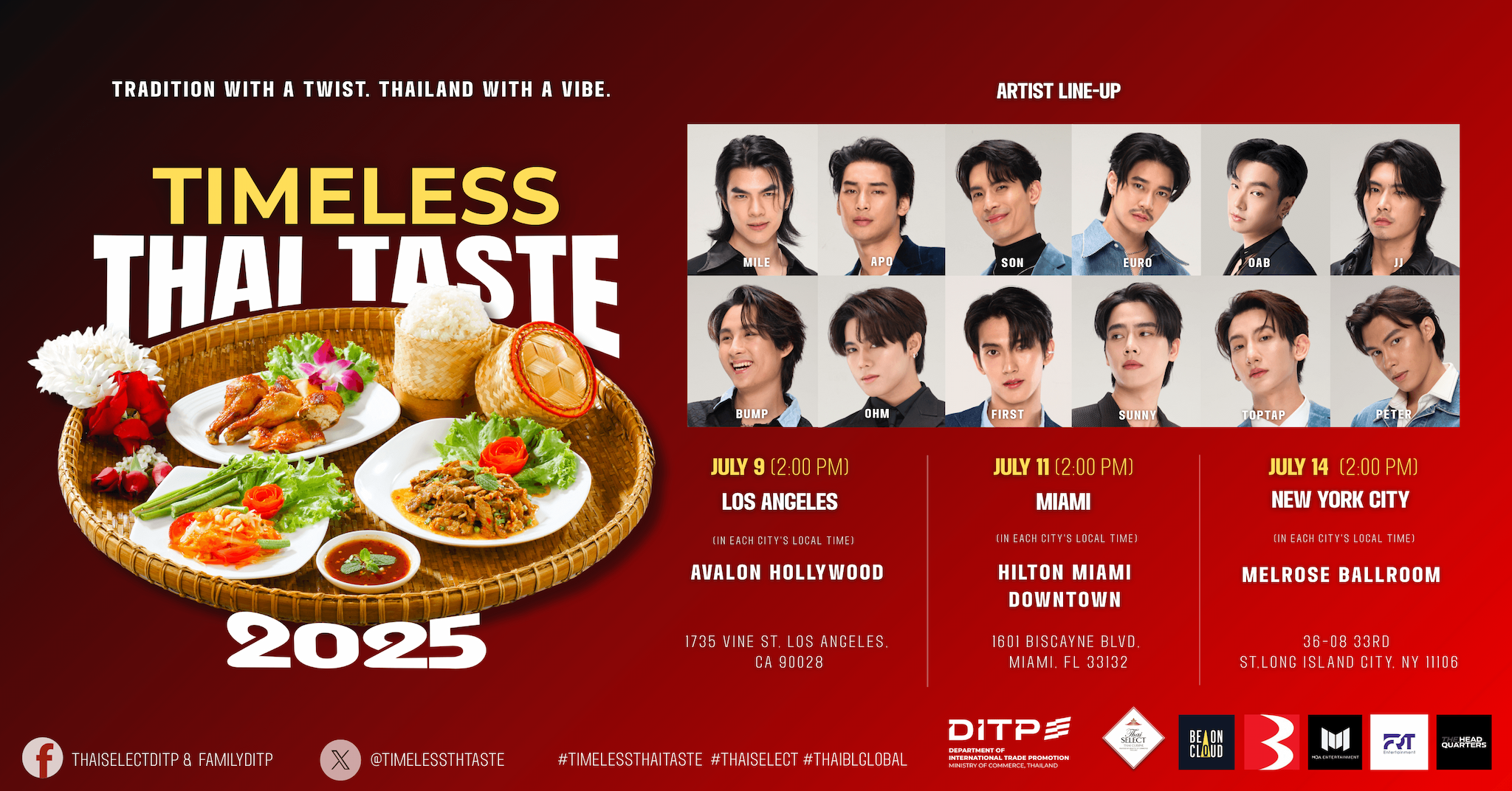 “DITP” ดัน Soft Power ไทย จัด “Timeless Thai Taste 2025” เตรียมบุก 3 เมืองใหญ่สหรัฐฯ ขนทัพนักแสดงซีรีส์วาย - ลุยโปรโมท Thai SELECT ดึงคนรุ่นใหม่ทั่วโลก