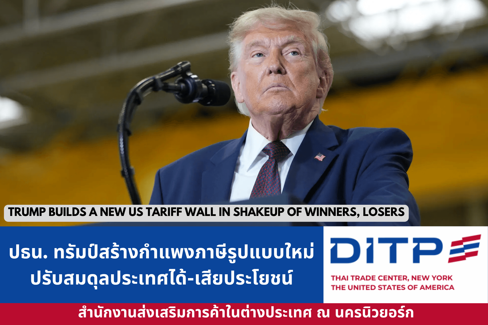 ประธานาธิบดีทรัมป์สร้างกำแพงภาษีรูปแบบใหม่ ปรับสมดุลประเทศได้-เสียประโยชน์